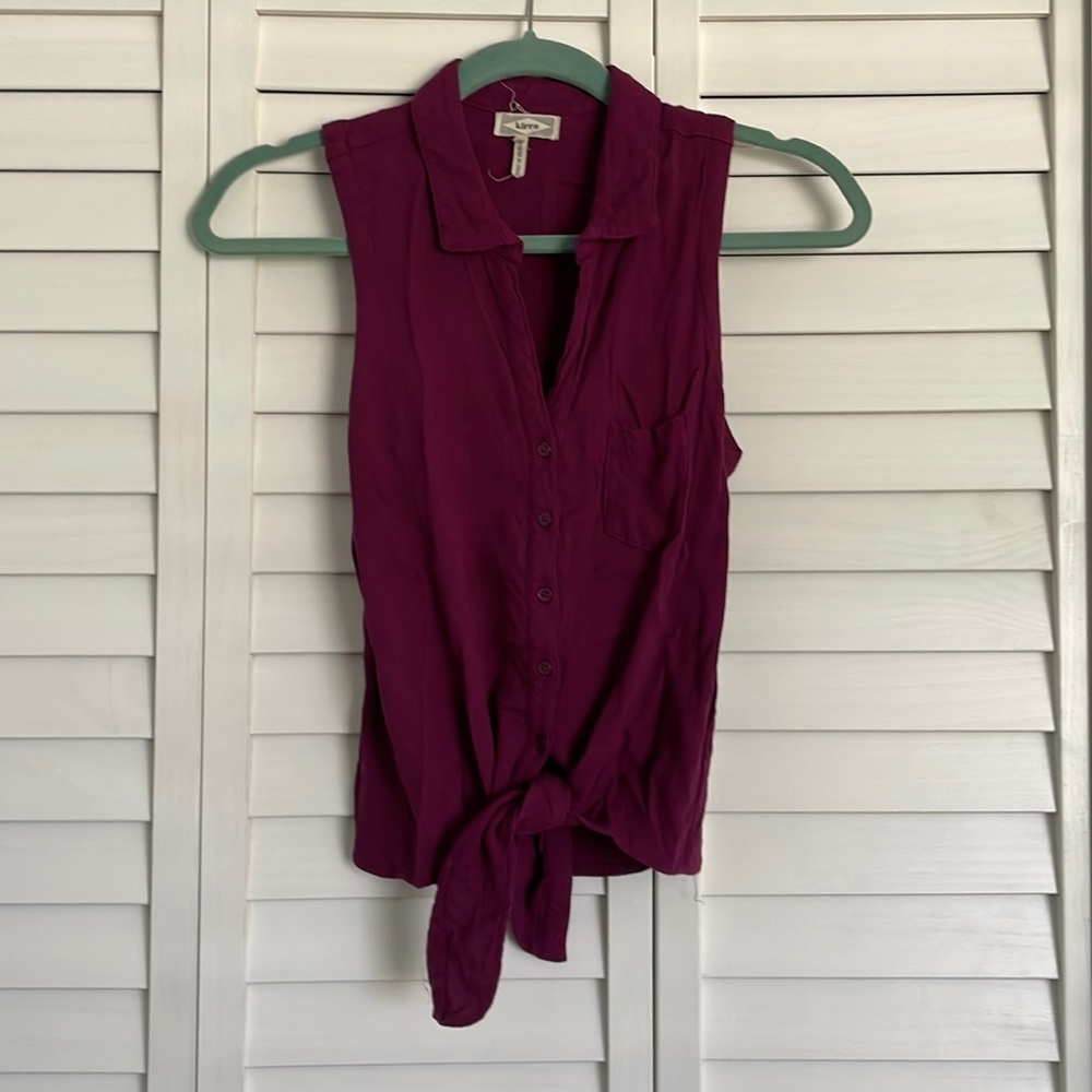 Kirra front-tie sleeveless top